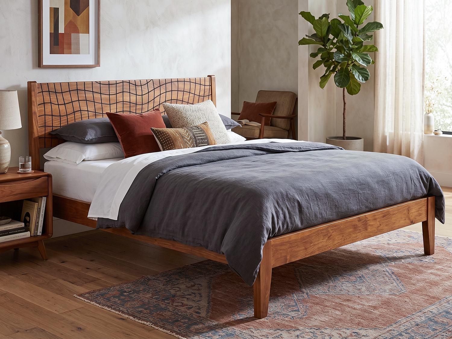 Loma Solid Wood Queen Bed on rent in Pune from Bhadepay - image 1